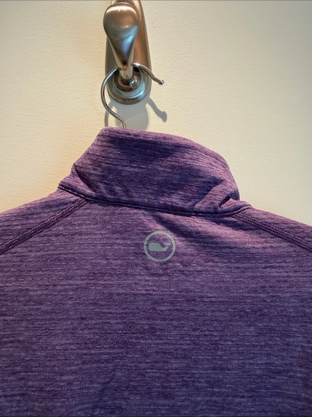 Vineyard Vines Purple Half-Zip Lightweight Shirt Jacket with Orange Paw Logo